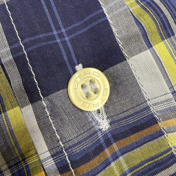ETRO Dress Shirt Plaid Blue Long Sleeve Cotton Made in Italy 43 17 XL - Picture 4 of 9